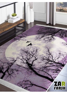 فرش طرح درخت رویا بنفش سه بعدی